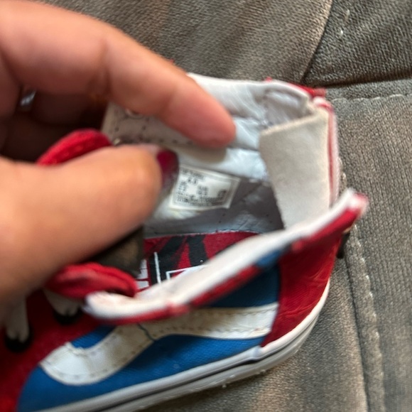 Vans Red High-Top Sneakers with Whimsical Design - Picture 8 of 10